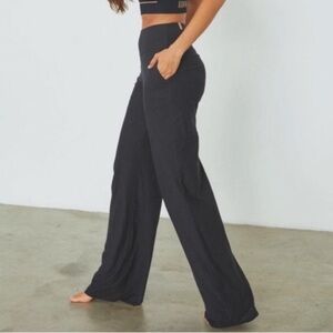 Lunya Cool Highrise Wide Leg Pants Black Size Large